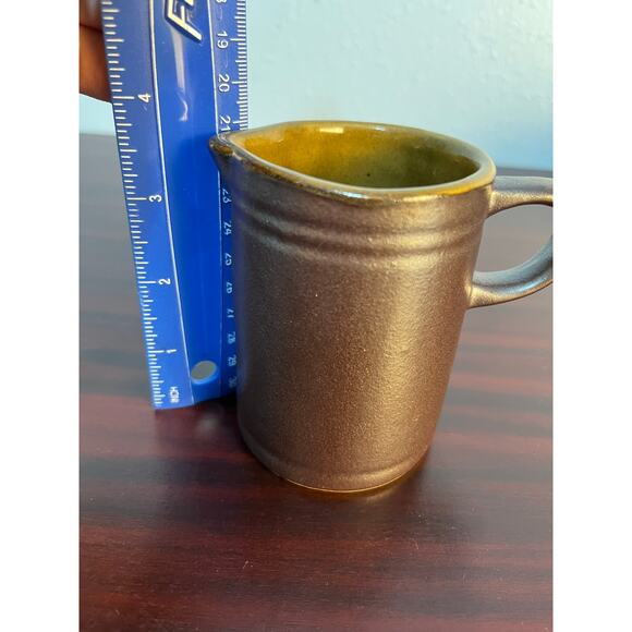 Ceramic Milk Creamer Pitcher Glazed Art Pottery 3" - Picture 8 of 9